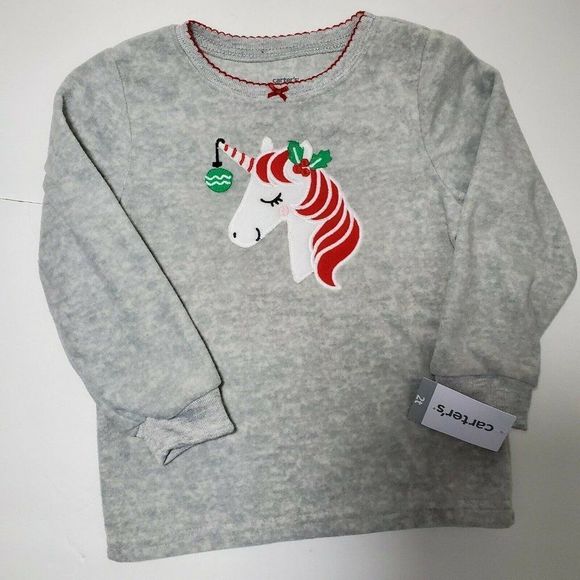 Carter's Christmas Unicorn Pajama Set Girls 2T NWT - Picture 2 of 9